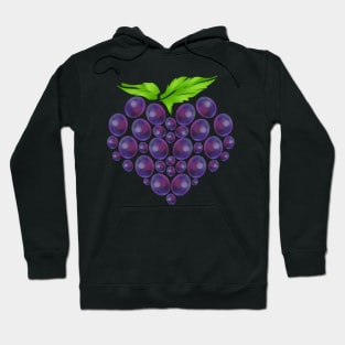 Vitis Vine of Berries In Heart Shape - Vegetarian - Go Vegan Hoodie